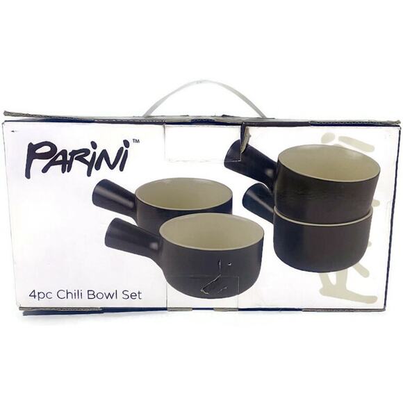 Parini Chili Bowl Lot of 4 Brown 10 Ounces in Original Box - Picture 3 of 7